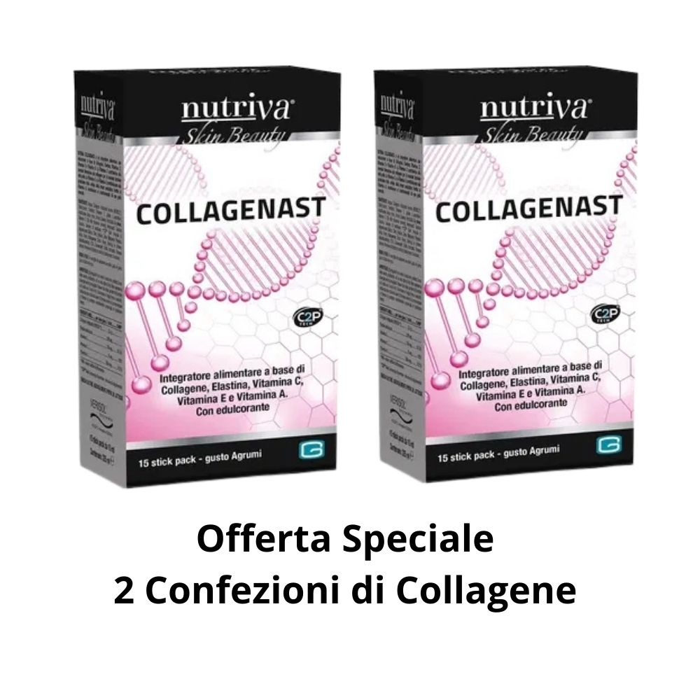 Nutriva Collagenast collagene doppia confezione integratore pelle