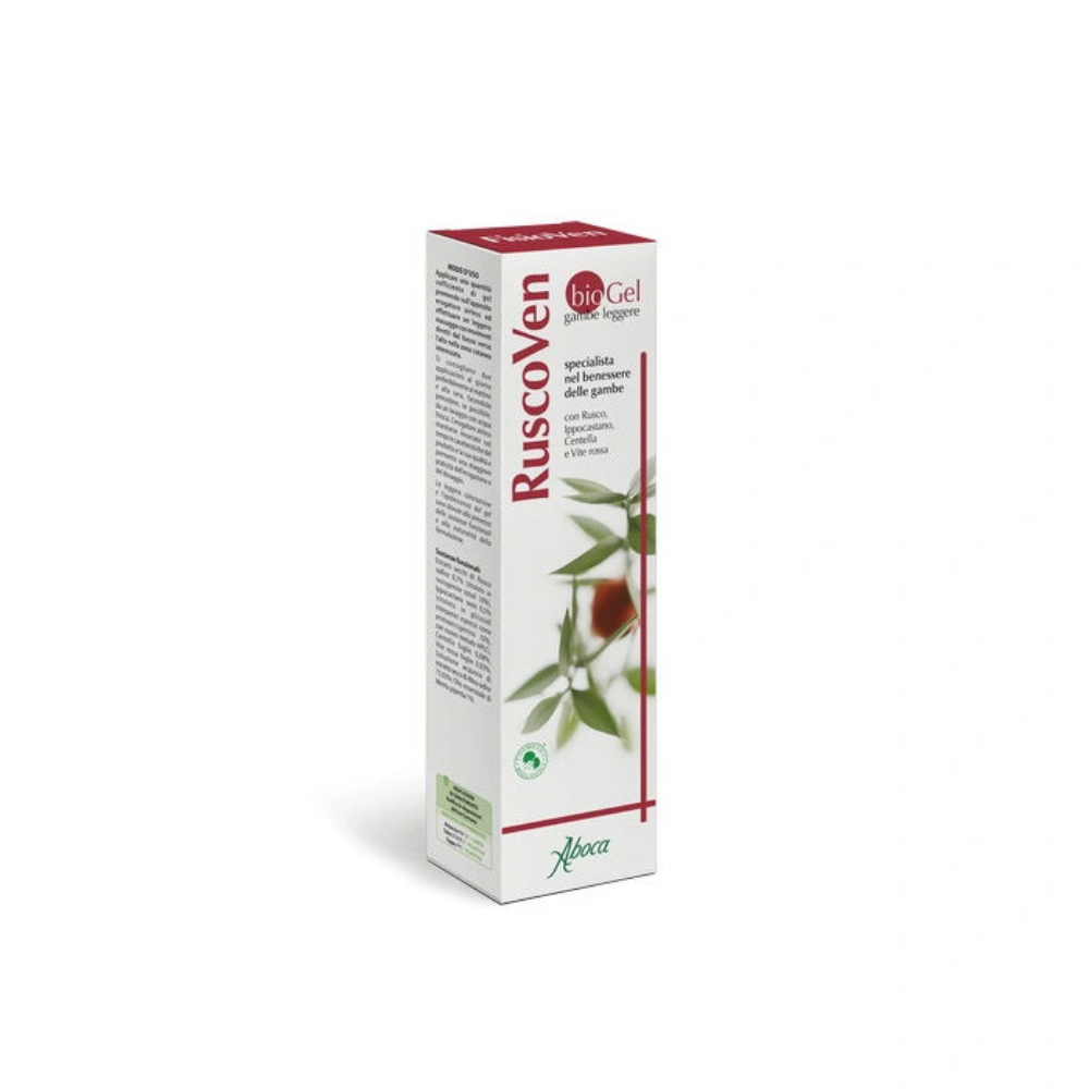 Ruscoven Biogel Aboca per il benessere delle gambe con rusco e vite rossa