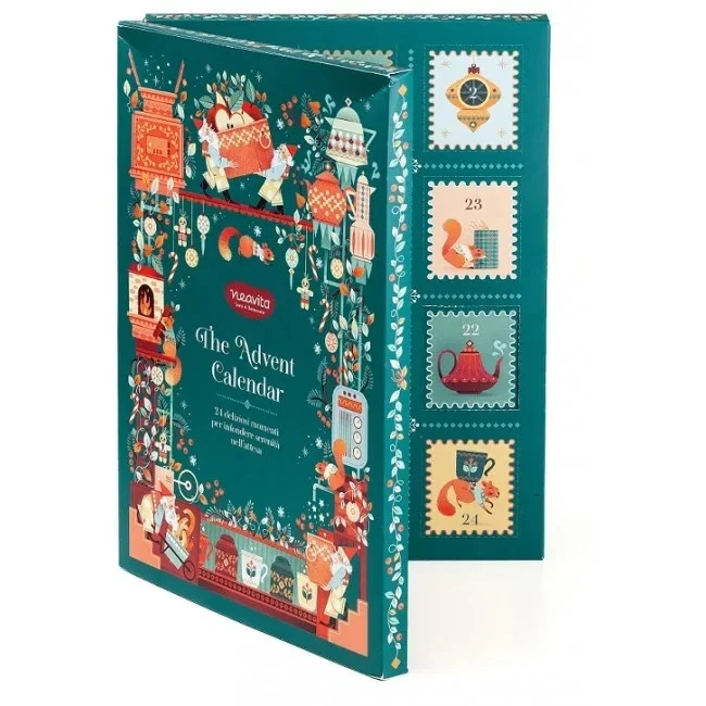 Calendario dell'Avvento Tisane Neavita – Cofanetto Natalizio Con 48 Filtri Scrigno Bio Assortiti Per Il Benessere Quotidiano E Il Relax - immagine 3