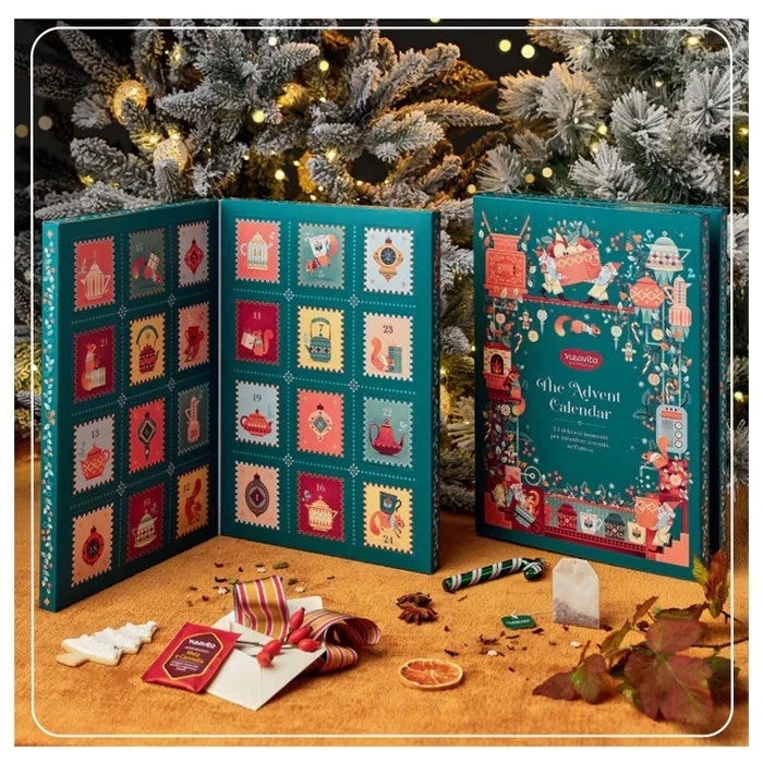 Calendario dell'Avvento Tisane Neavita – Cofanetto Natalizio Con 48 Filtri Scrigno Bio Assortiti Per Il Benessere Quotidiano E Il Relax - immagine 2