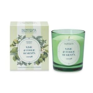 Candela Profumata Lime e Foglie di Menta per ambienti freschi e energizzanti