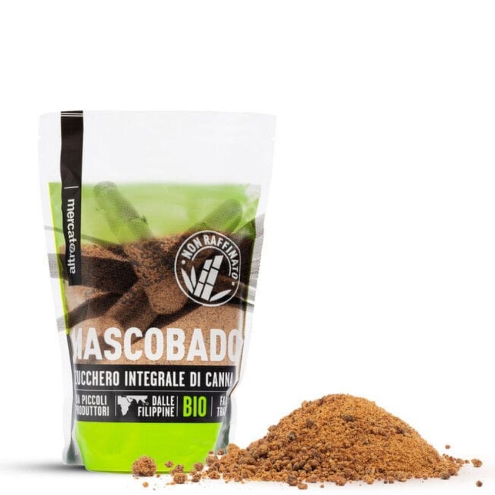 Zucchero integrale di canna Mascobado BIO 1Kg, dolcificante naturale