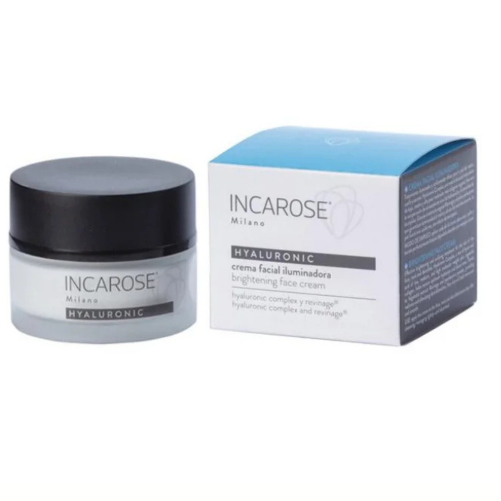Crema viso illuminante Incarose con acido ialuronico 50ml