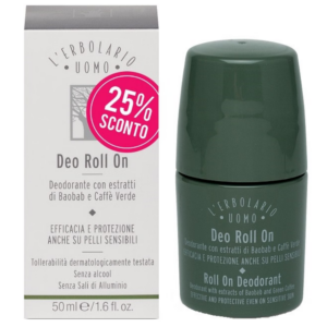 Linea Uomo , Roll On Deodorant con estratti di Baobab e Green Coffee , 50ml