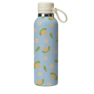 Borraccia termica azzurra 750ml in acciaio inox e silicone