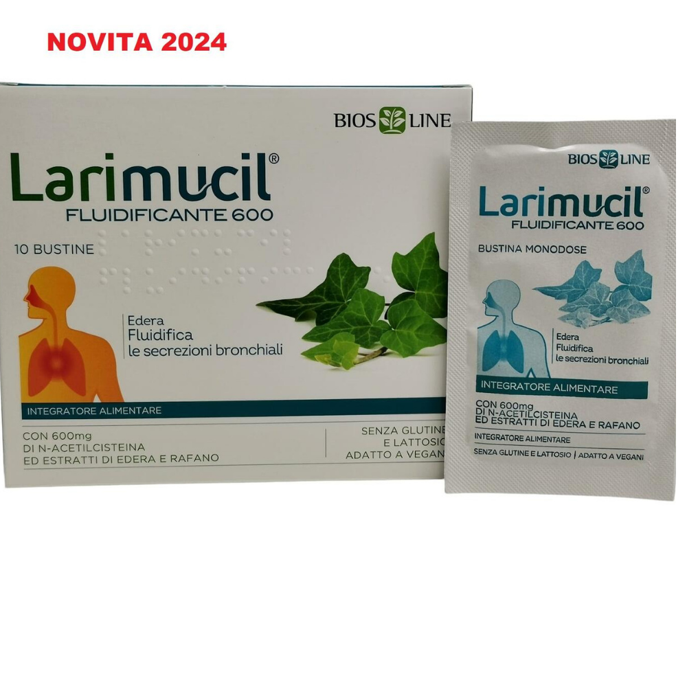 Confezione Larimucil Fluidificante 600 con N-Acetilcisteina ed estratti naturali