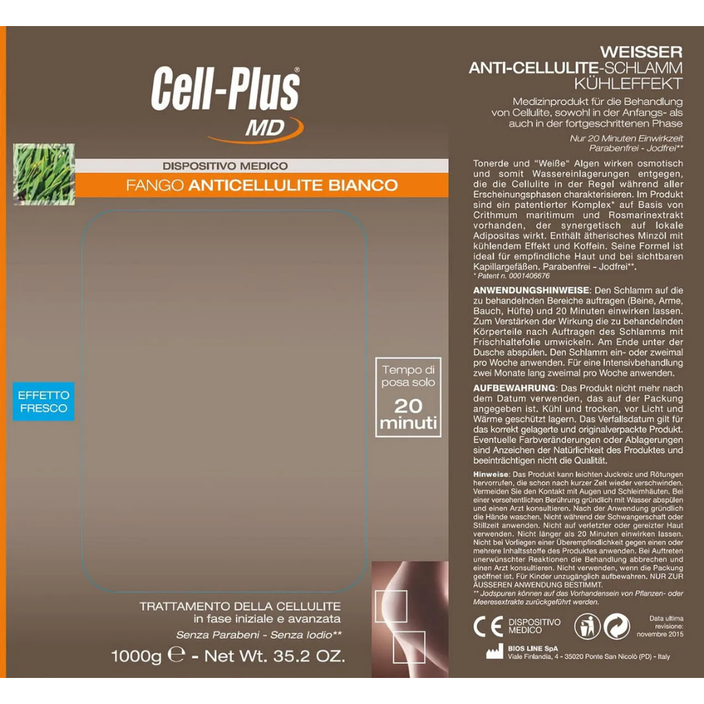 Bios line Cell-plus md fango anticellulite bianco effetto freddo 1 kg - immagine 3