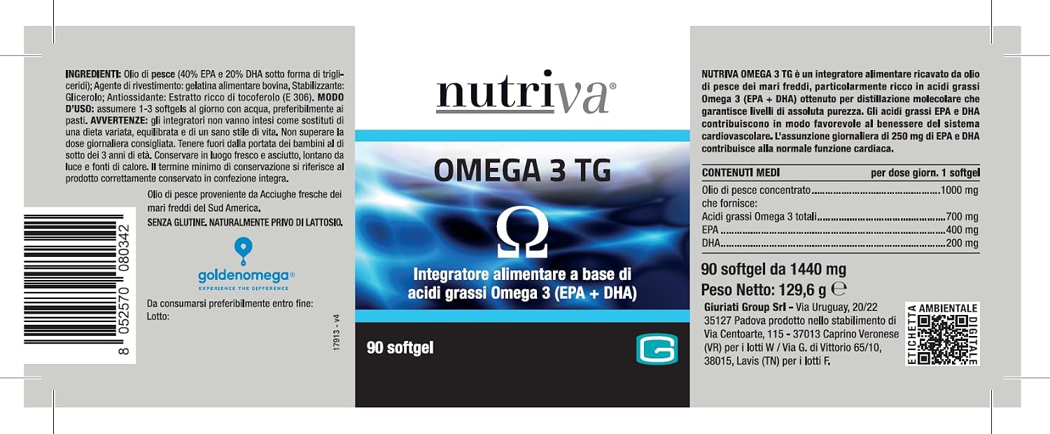 Nutriva Omega 3 TG + benessere cardiovascolare e regolarità lipidica - immagine 4