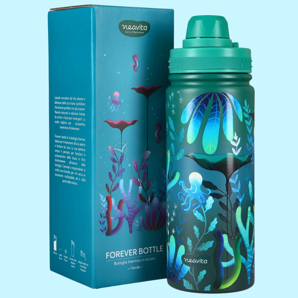 Bottiglia Thermos Verde Neavita in acciaio per tisane 500ml