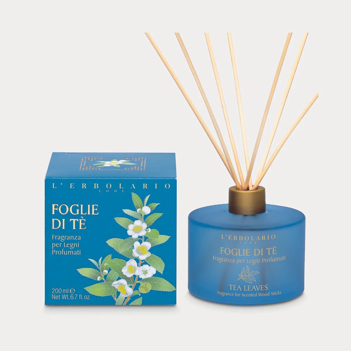 Fragranza per Legni Profumati Foglie di Tè L'Erbolario 200ml :profumazione persistente ed eleganza per ambienti