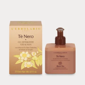 Gel Detergente Viso & Mani Tè Nero L'Erbolario 270ml :detersione delicata e azione tonificante