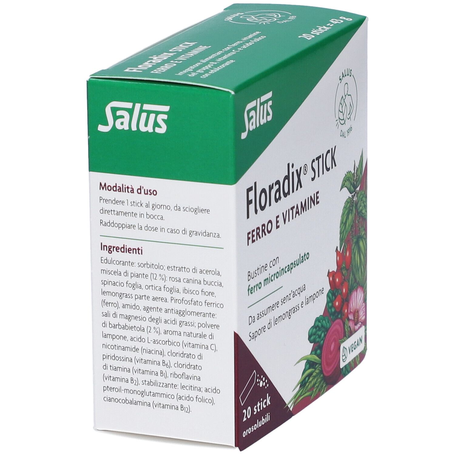Floradix 20 Stick Orosolubili Salus – Integratore di Ferro e Vitamine Ad Azione Ricostituente E Rivitalizzante - immagine 3