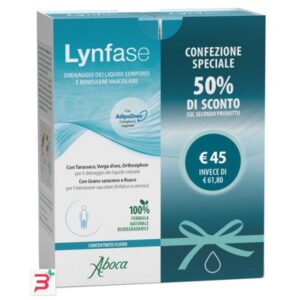 Aboca Lynfase Fitocomplesso Flaconcini Confezione Speciale 1+50% (1+1) – Trattamento Drenante Integrato Ad Azione Linfatica E Vascolare