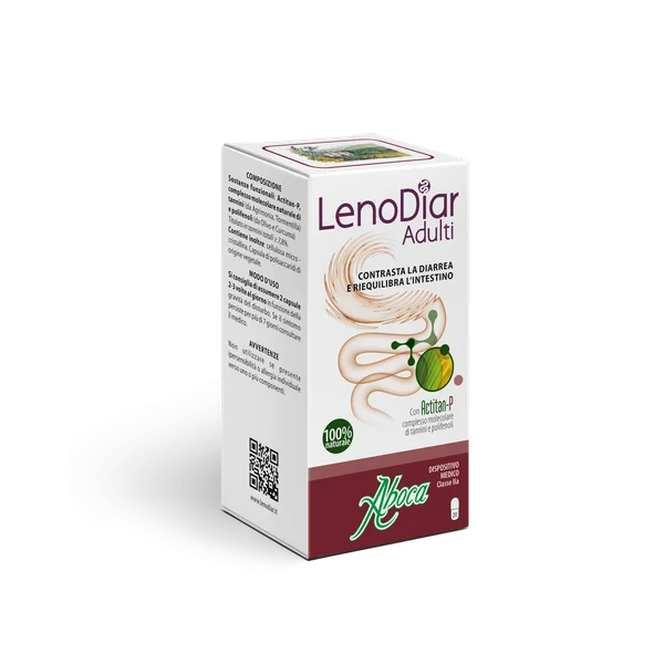 Aboca LenoDiar Adulti 20 Capsule – Dispositivo Medico per il Trattamento della Diarrea Ad Azione Protettiva E Antiossidante