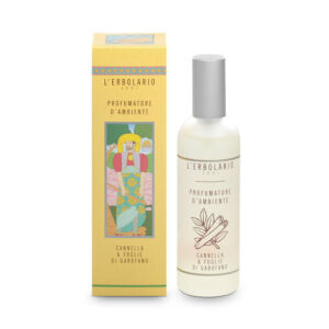 Profumatore per Ambienti Cannella & Foglie di Garofano L'Erbolario 100ml – Spray Deodorante per la Casa Ad Azione Aromatizzante E Avvolgente