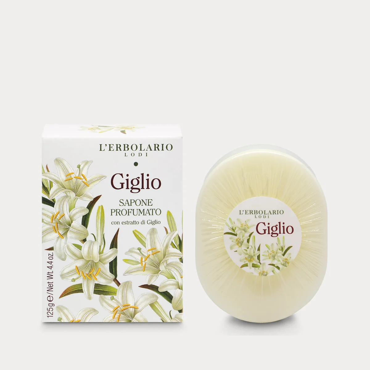 Sapone Profumato Giglio 125g L'Erbolario – Panetto Detergente Vegetale Edizione Limitata Ad Azione Emolliente E Vellutante Con Olio Di Cotone