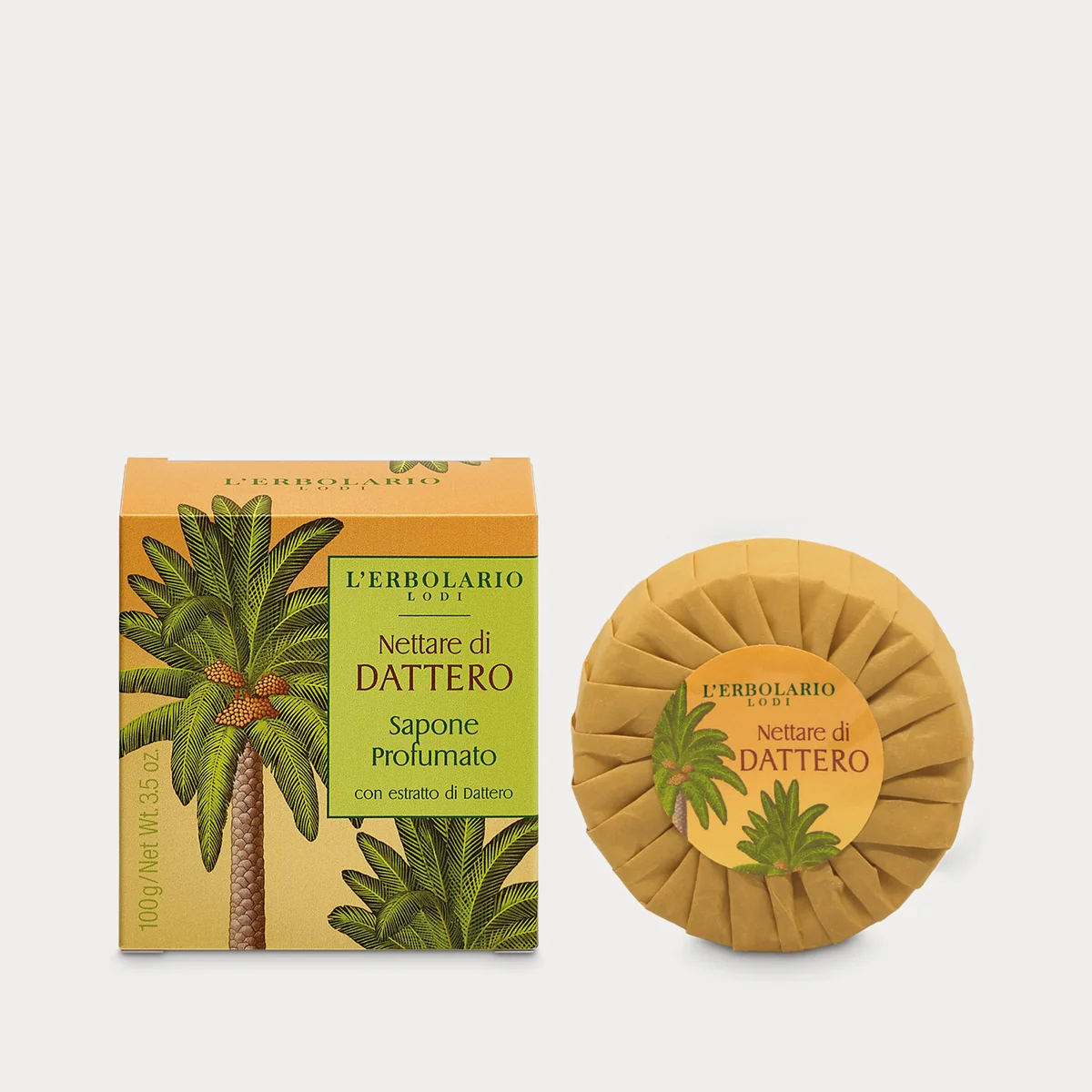 Sapone Nettare di Dattero 100g L'Erbolario – Panetto Detergente Vegetale Per Le Mani In Edizione Limitata Ad Azione Emolliente E Tonificante Con Olio Di Dattero Del Deserto