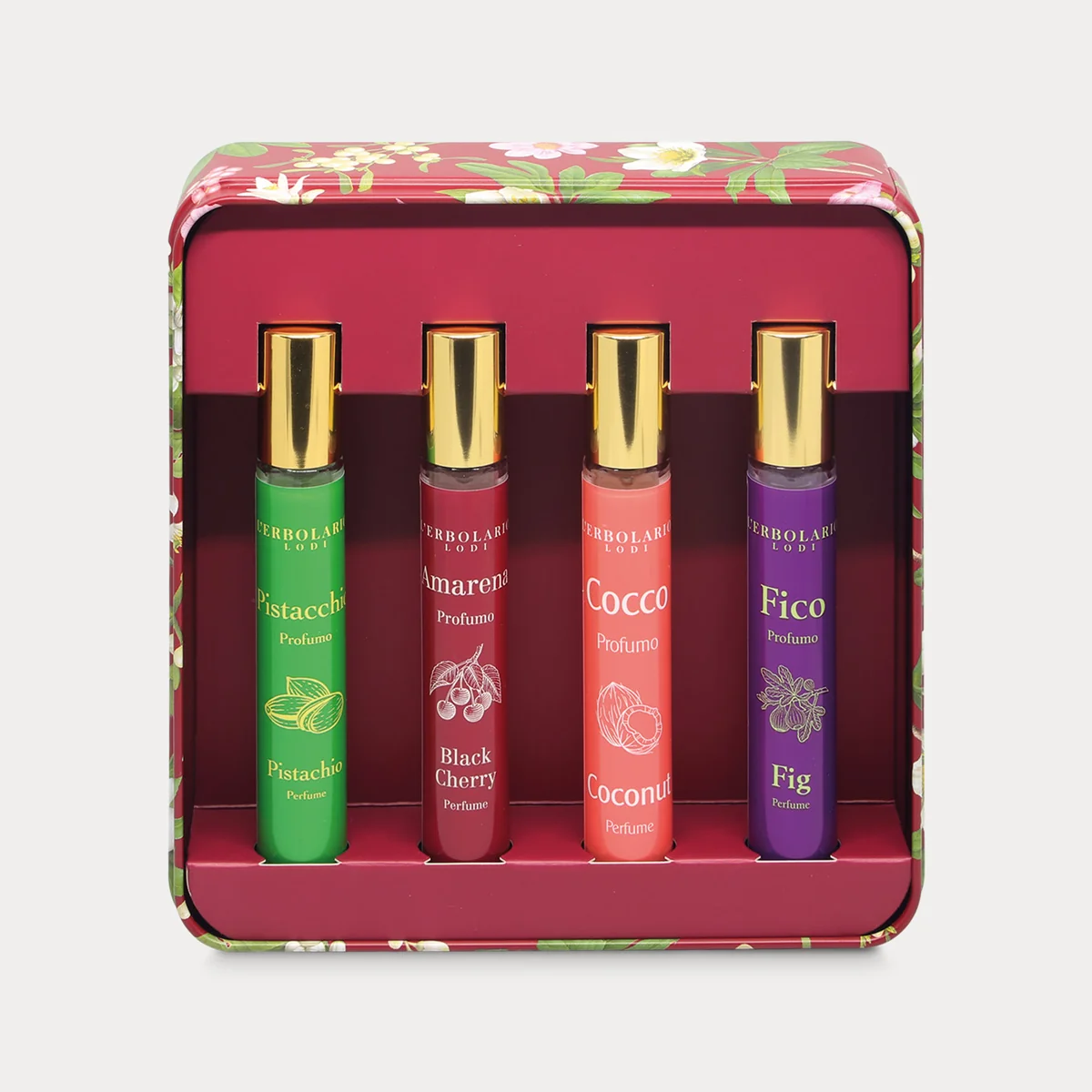 Sinfonia di Profumi Collezione Note Fruttate L'Erbolario – Cofanetto Regalo In Scatola Di Latta Con 4 Profumi 10ml In Edizione Limitata Ad Azione Energizzante, Golosa E Confortevole - immagine 2