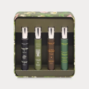 Sinfonia di Profumi Collezione Note Legnose L'Erbolario – Cofanetto Regalo Da Uomo In Scatola Di Latta Con 4 Profumi 10ml In Edizione Limitata Ad Azione Energizzante, Carismatica E Tonificante