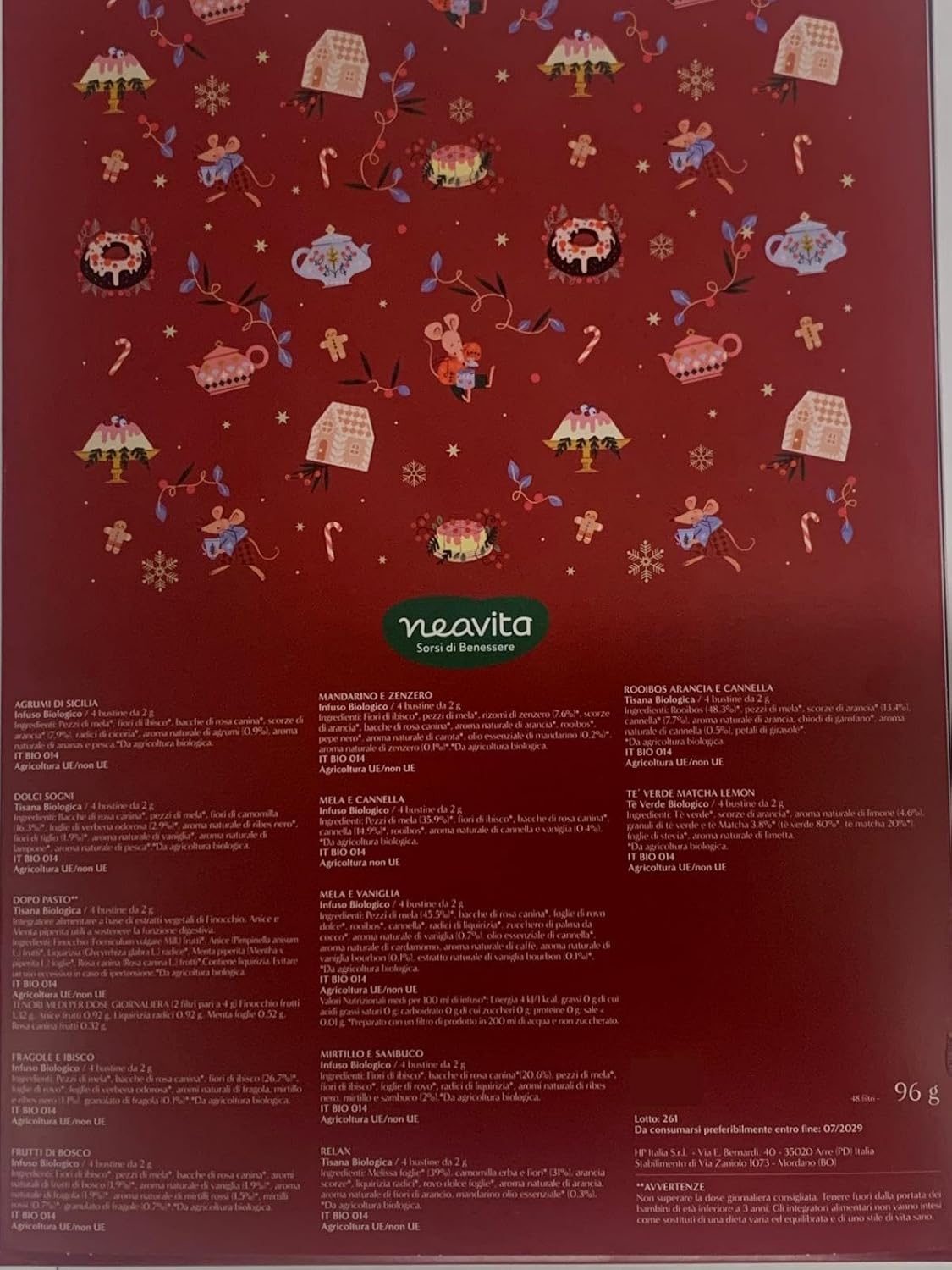 Calendario Dell'Avvento Tisane Neavita 2026 The Advent Calendar – Maxi Cofanetto A Libro Con 48 Filtri Bio Assortiti In Doppia Dose Per Condividere Il Relax E Il Benessere Delle Feste - immagine 3