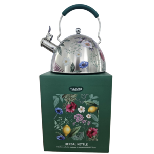 Neavita Herbal Kettle Bollitore A Fischio In Acciaio Herbarium – Bollitore Per Tisane E Tè Con Manico Ergonomico Antiscottatura Per Il Benessere E Il Relax Quotidiano