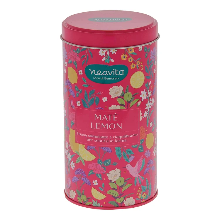 Neavita Tisana Matè Lemon Barattolo Fucsia Tropical Detox 12 FiltroScrigno – Infuso Drenante E Stimolante Del Metabolismo Con Rooibos E Note Agrumate Per L'Equilibrio Del Peso