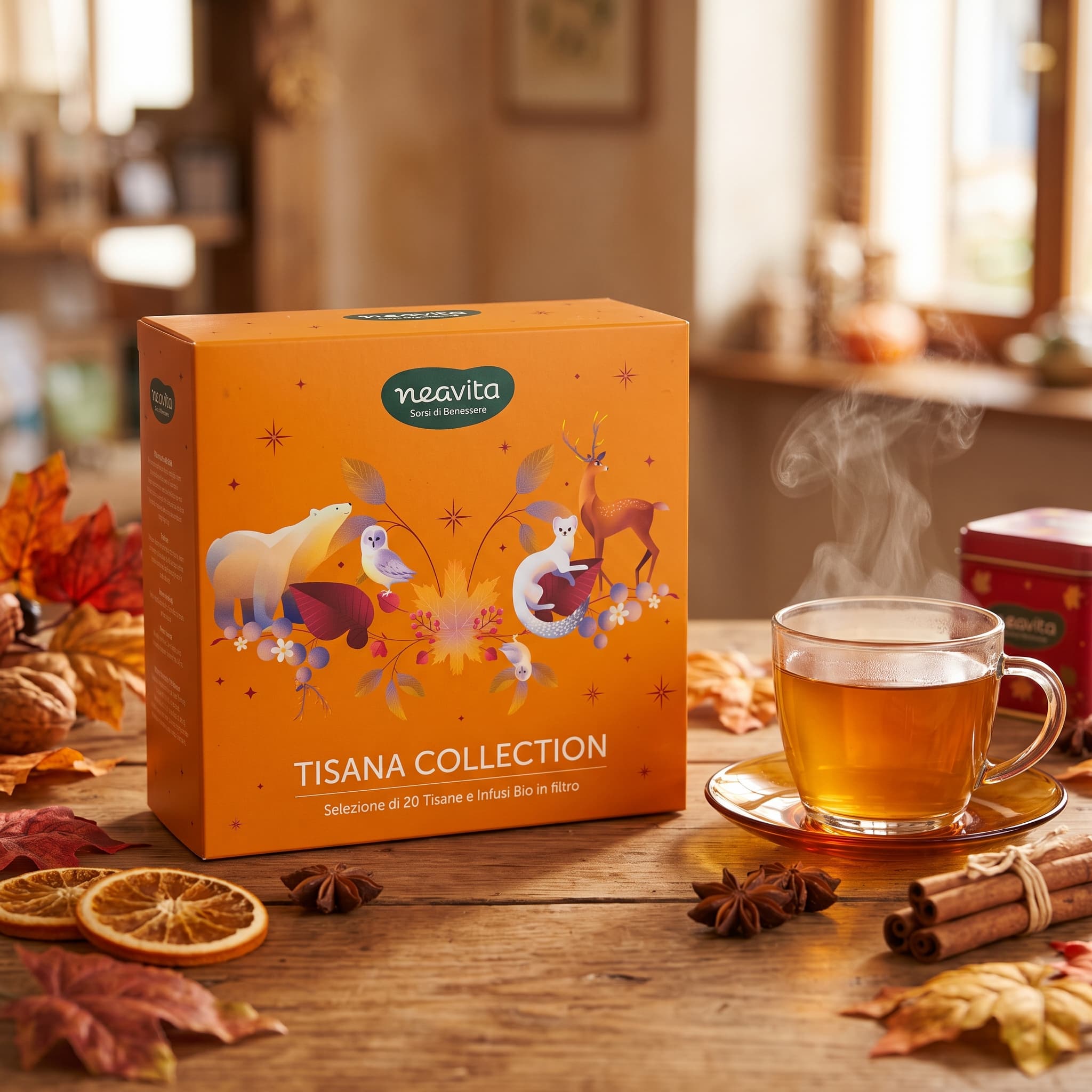 Neavita Tisana Collection – Cofanetto Assortito Con Selezione Di 20 Tisane E Infusi Bio In Filtro Scrigno Per Il Relax E Il Benessere Quotidiano