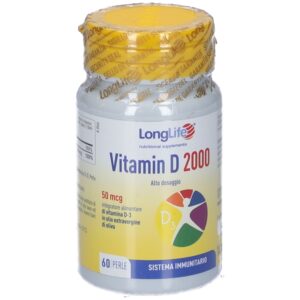 LongLife Vitamin D 2000 UI 60 Perle Phoenix – Integratore Di Vitamina D3 Con Olio Extravergine D'Oliva Per Difese Immunitarie, Ossa E Denti