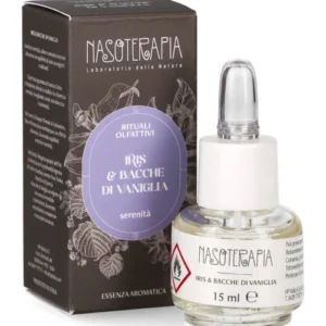 Nasoterapia Rituali Olfattivi Essenza Aromatica Iris & Bacche Di Vaniglia 15 ml – Olio Idrosolubile Per Diffusori A Ultrasuoni E Brucia Essenze Per La Serenità E Il Relax Domestico