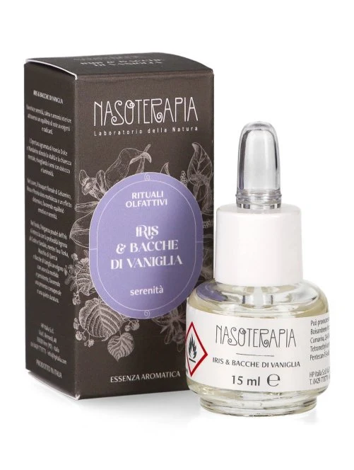Nasoterapia Rituali Olfattivi Essenza Aromatica Iris & Bacche Di Vaniglia 15 ml – Olio Idrosolubile Per Diffusori A Ultrasuoni E Brucia Essenze Per La Serenità E Il Relax Domestico