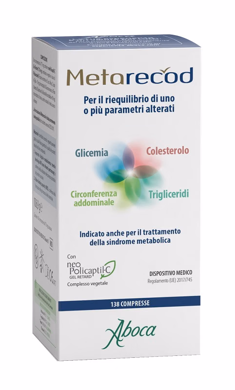 Aboca Metarecod 138 Compresse Da 775mg – Dispositivo Medico Naturale Per Il Trattamento Di Colesterolo, Trigliceridi, Glicemia E Grasso Addominale