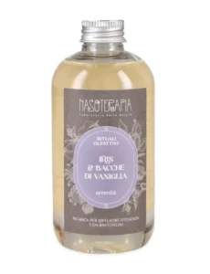 Nasoterapia Rituali Olfattivi Ricarica Diffusore A Bastoncini Iris & Bacche Di Vaniglia 250 ml – Ricarica Per Profumatore D'Ambiente Per Rinnovare Serenità, Calma E Benessere