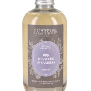Nasoterapia Rituali Olfattivi Ricarica Diffusore A Bastoncini Iris & Bacche Di Vaniglia 250 ml – Ricarica Per Profumatore D'Ambiente Per Rinnovare Serenità, Calma E Benessere
