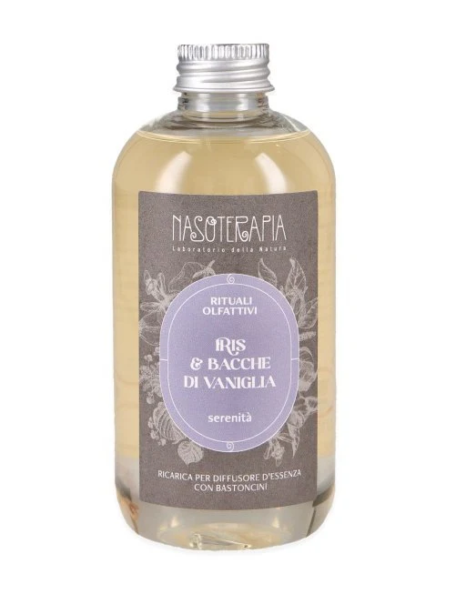 Nasoterapia Rituali Olfattivi Ricarica Diffusore A Bastoncini Iris & Bacche Di Vaniglia 250 ml – Ricarica Per Profumatore D'Ambiente Per Rinnovare Serenità, Calma E Benessere