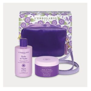 Beauty Bag viola con cosmetici Bella di Notte per viso e corpo