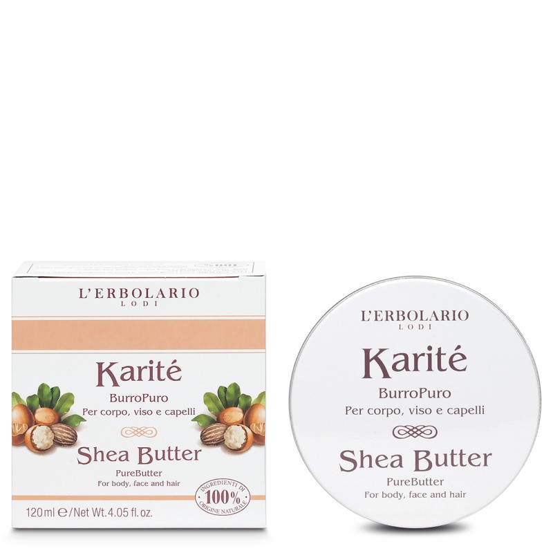 Burro di Karité puro in vasetto 120 ml per corpo, viso e capelli