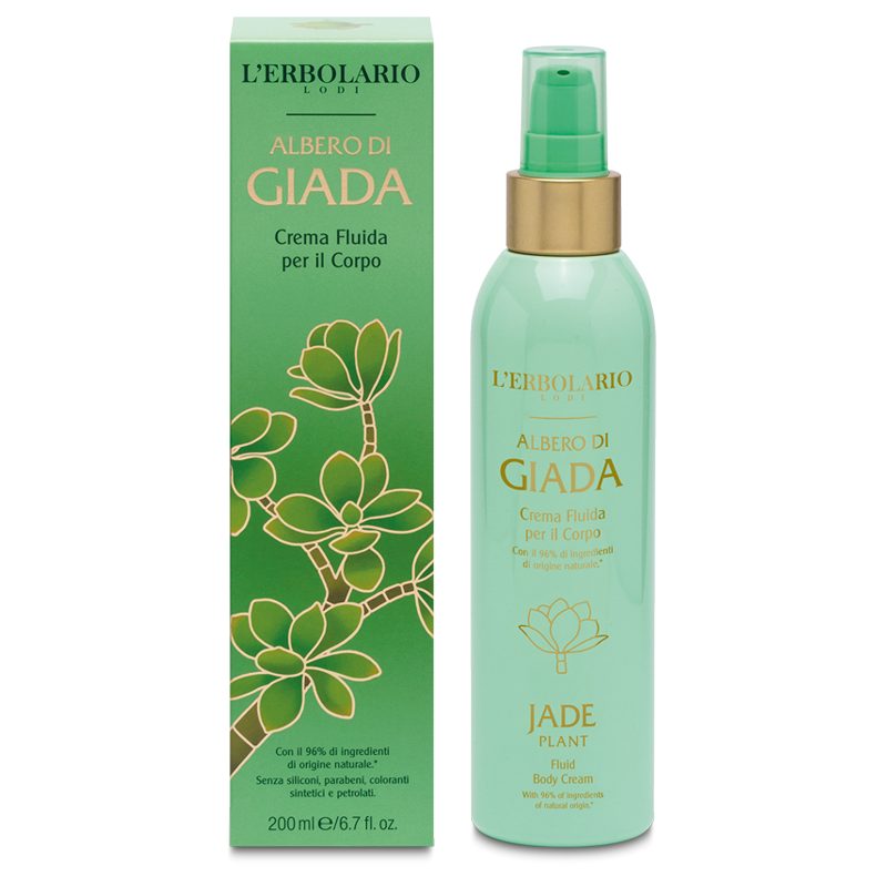 Crema Fluida Corpo Albero di Giada 200 ml su fondo bianco