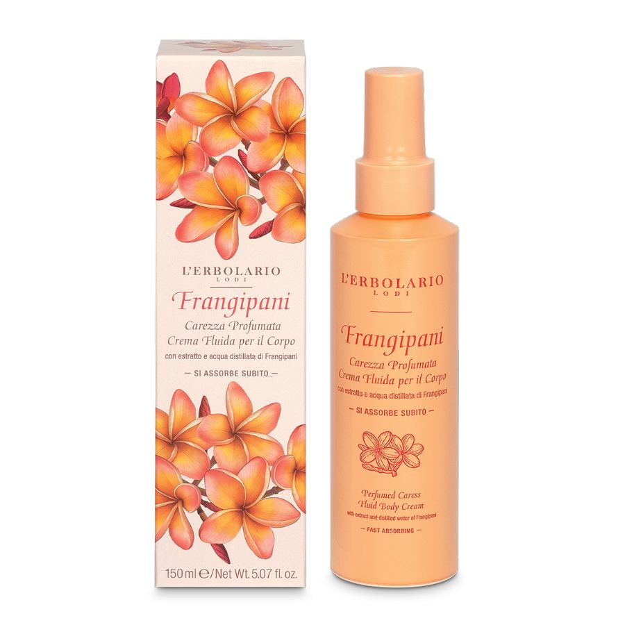 Crema fluida corpo frangipani con estratto e acqua distillata