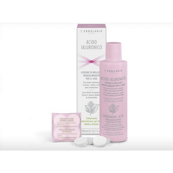 Lozione bellezza riequilibrante viso collo acido ialuronico