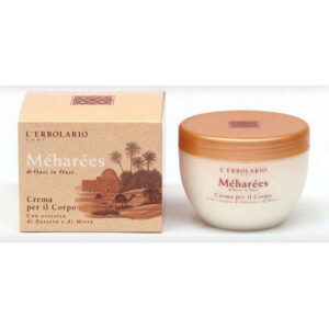 Crema corpo MÉHARÉES L'Erbolario idratante su sfondo naturale