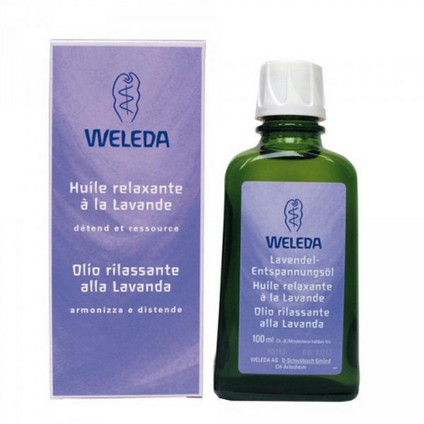 Bottiglia di olio rilassante alla lavanda per il corpo