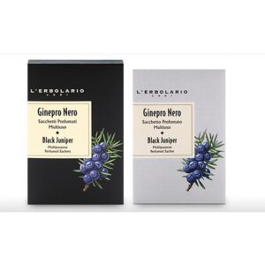 Sacchetto profumato Ginepro Nero L'Erbolario su sfondo bianco