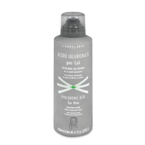 Schiuma da barba con acido ialuronico e estratti vegetali